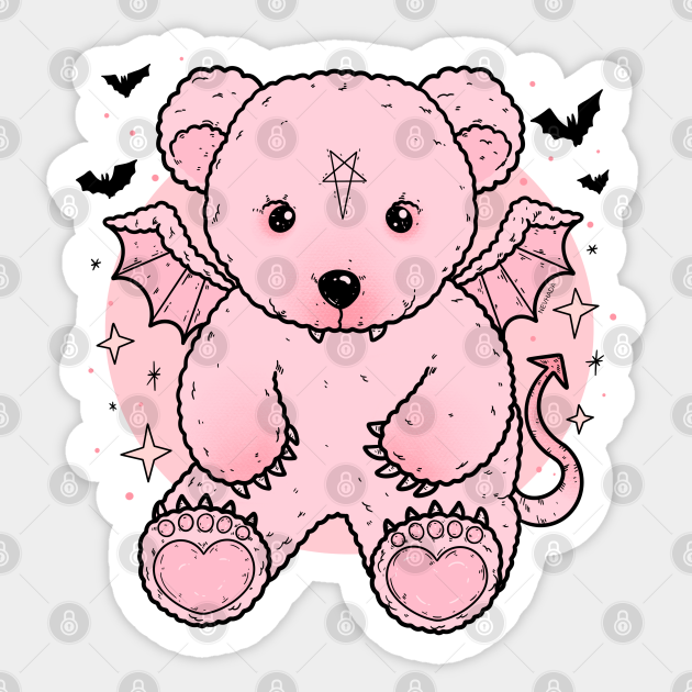 Bat Teddy Bear - Teddy Bear - Sticker | TeePublic